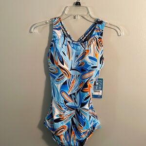 NWT Calia Aqua Shape Dolphin Size 10 One piece